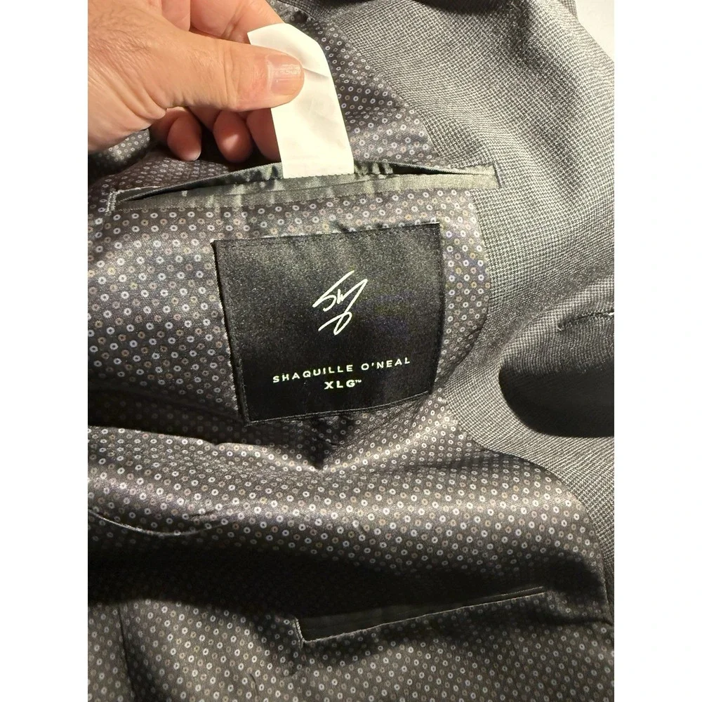 Shaquille O'Neal Sport Coat Blazer Jacket Men's 54R Gray Micro Check Stretch XLG